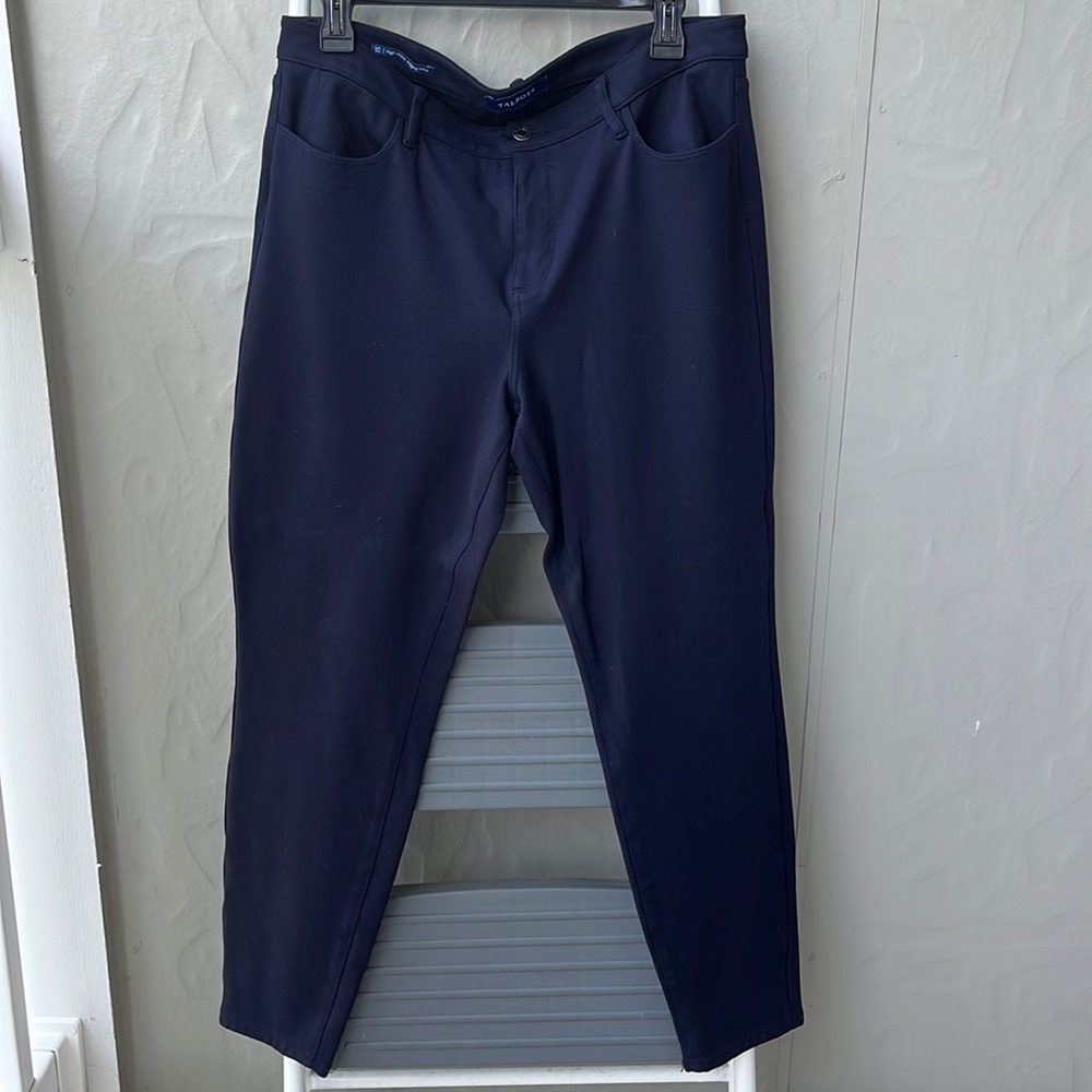 Talbots High Waist Jegging Ankle Ponte Pant Blue 10